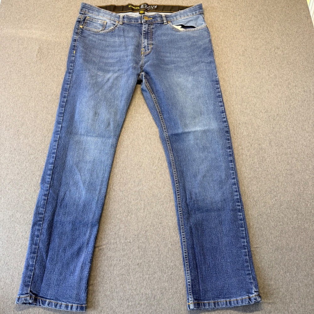 Stanley Stretch Flex Technology Mens Straight Leg Jeans Blue Denim 38x32